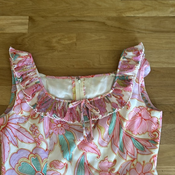 Carnegie of London Vintage Floral Pink Green Yellow Dress Women’s Size 18 - Picture 10 of 16